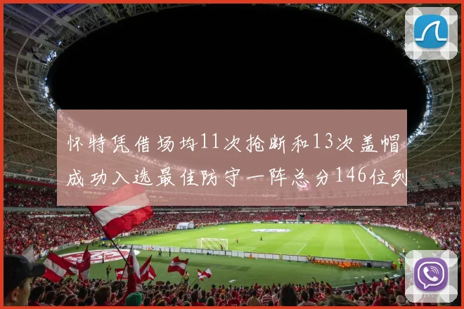 怀特凭借场均11次抢断和13次盖帽成功入选最佳防守一阵总分146位列第五